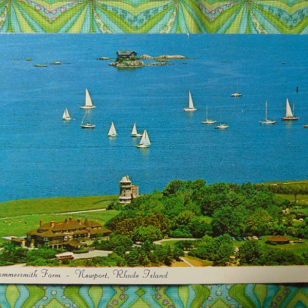 Vintage 50's/60's Hammersmith Farm Sailing Boats Newport RI State Postcard...unused..1440...Historical Postcards,Travel Postcards