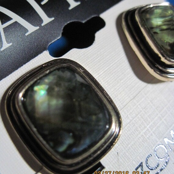 Vintage GORGEOUS NAPIER Gold & Faux Abalone Art Deco Square