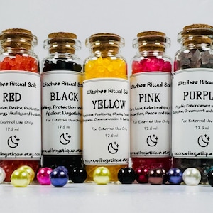 Witch's Ritual Salt | Colored Spell Salts in Glass Vials