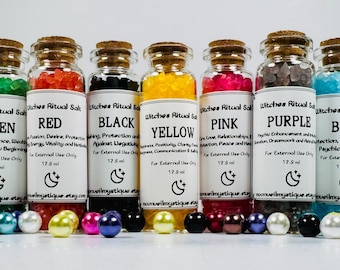 Witch's Ritual Salt | Colored Spell Salts in Glass Vials