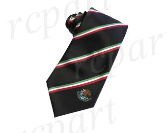 Mexican embroidery ethnic necktie Vintage Mens Black Cotton Skinny Necktie wFolk Art Mexican Embroidery embroidered necktie