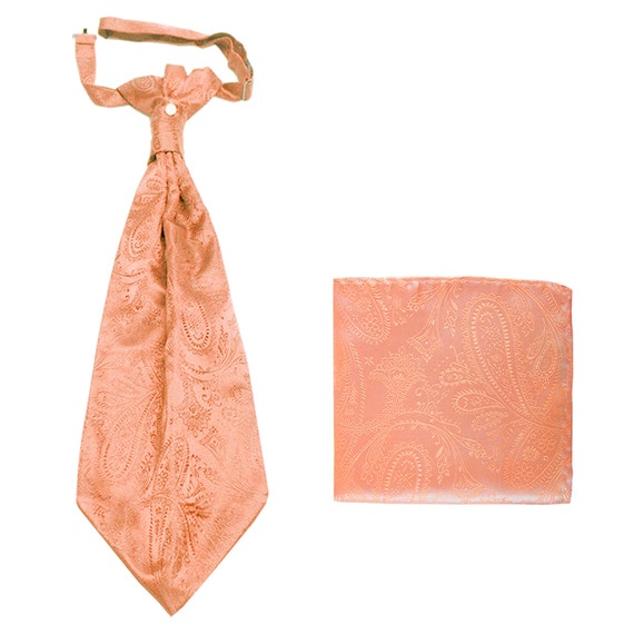New Men/'s Polyester Woven Neck Tie necktie only peach paisley prom wedding