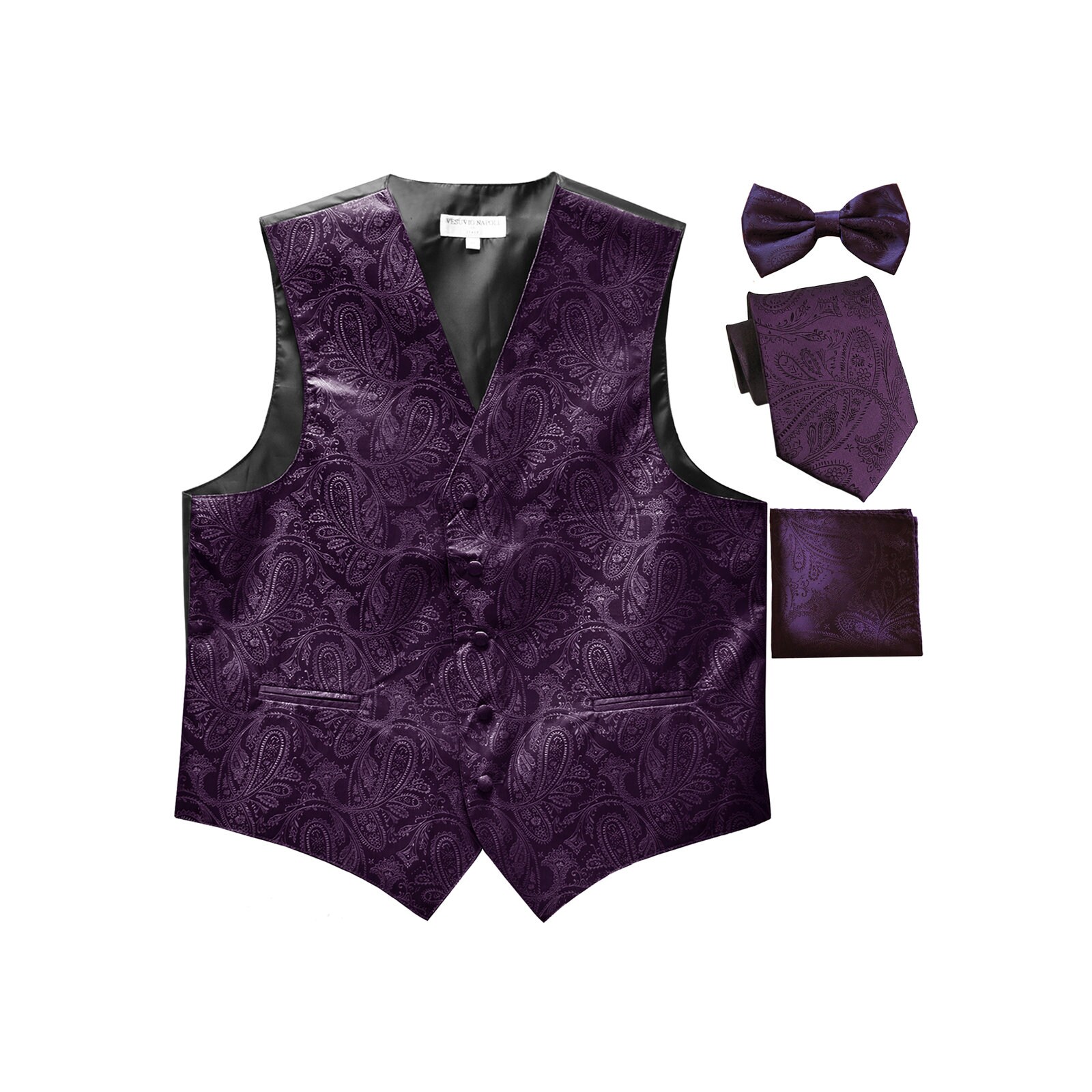 Men's Paisley Dark Purple Polyester Tuxedo Vest With Self | Etsy