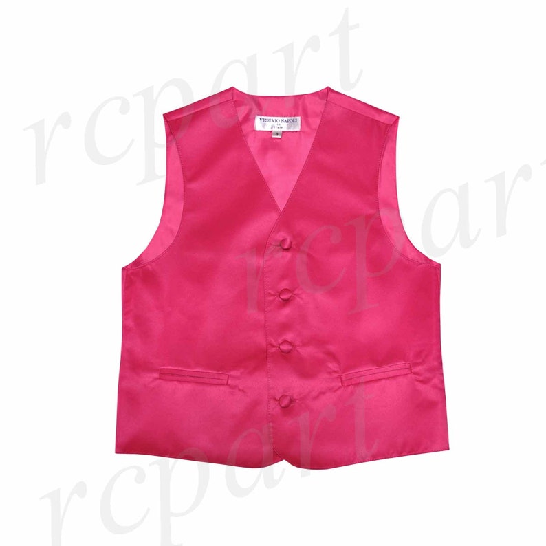 for Formal Occasions Boy/'s Solid Hot Pink Polyester Vest Only