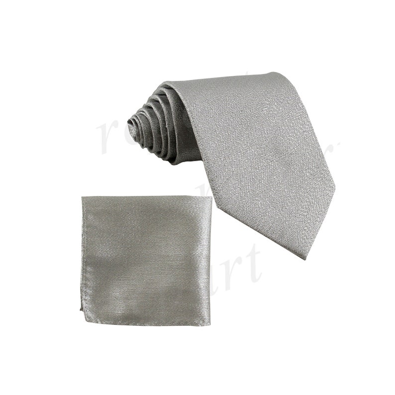 for Formal Occasions Men/'s Glitter Silver Regular Necktie and Handkerchief