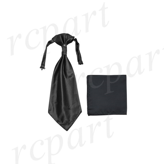 New 100/% Polyester Men/'s Horizontal Stripes Ascot Cravat Only Wedding Prom Gray
