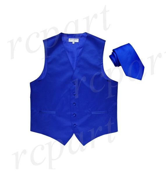 New Polyester Men/'s 2.5/" Neck Tie /& hankie formal wedding prom navy blue