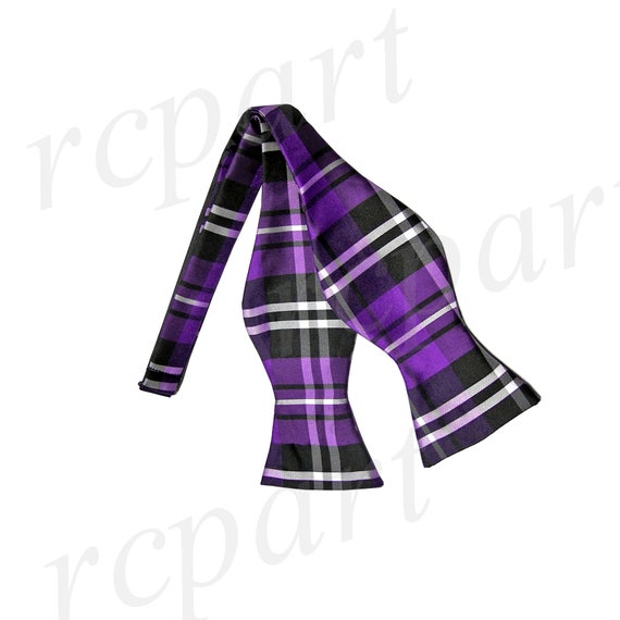 for Formal Occasions New Men/'s Plaid Black Burgundy White Pre-Tied Bowtie