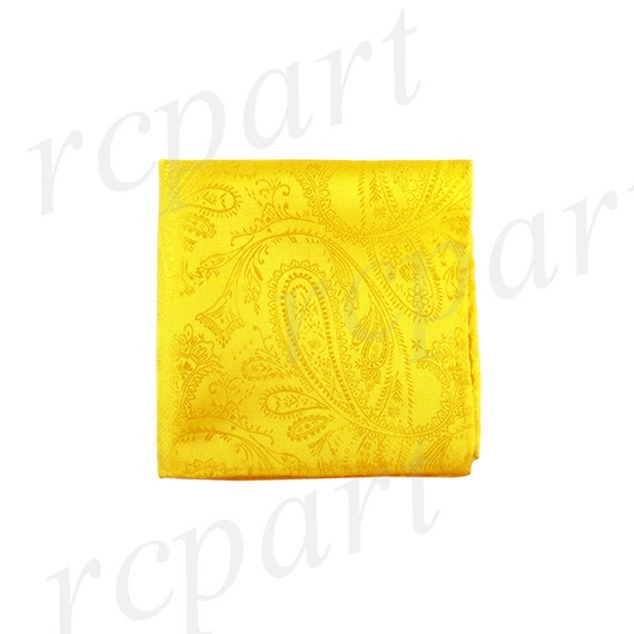 New men/'s polyester solid yellow hankie pocket square formal wedding party prom