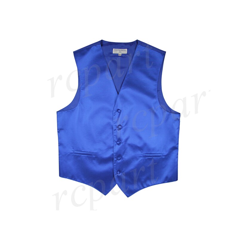 Men/'s Horizontal Striped Royal Blue Polyester Tuxedo Vest Waistcoat Only 2010 for Formal Occasions