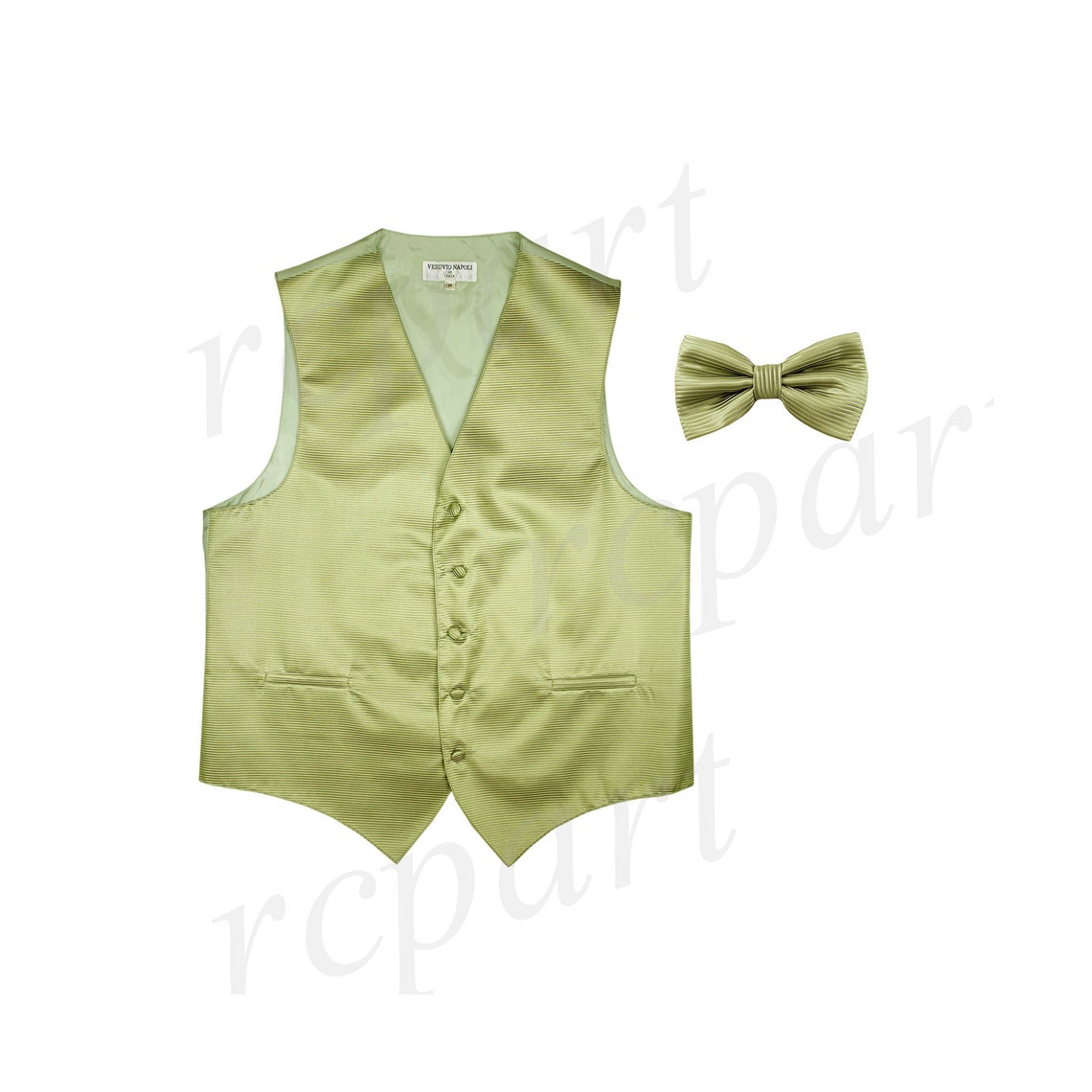 Men's Horizontal Striped Sage Green Polyester Vest With Etsy