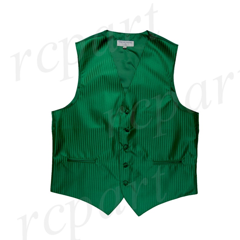 New Men/'s Vesuvio Napoli Tuxedo Vest Waistcoat Necktie prom party Emerald Green