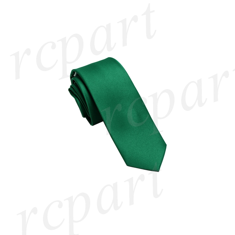 Men's Solid Emerald Green 2.5 Skinny Necktie Only Etsy