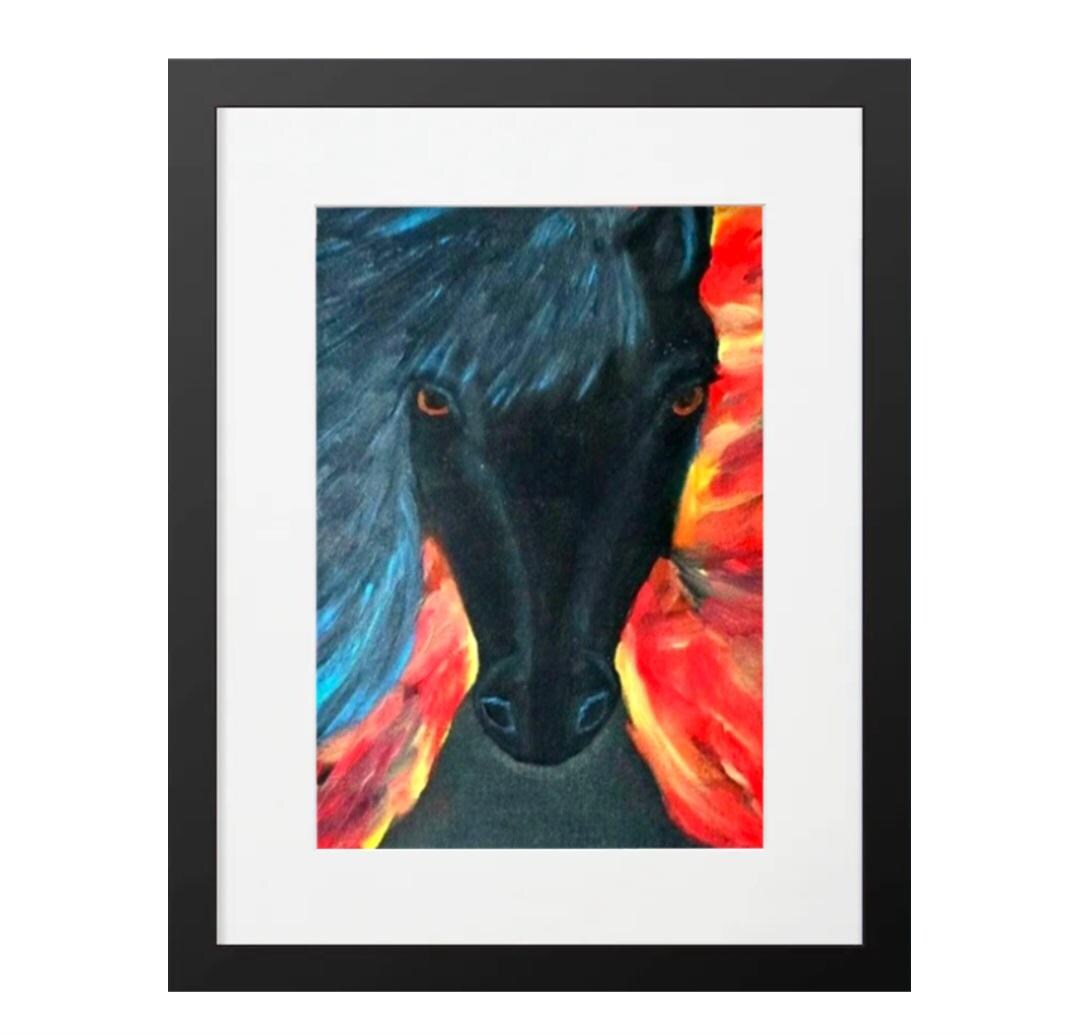 Black Stallion Canvas Print: Abstract Wildfire Horse Art - Etsy