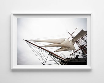 Nautical Decor Star of India San Diego Art - Nautical Nursery Decor, Tall Ship Maritime Decor - Small and Large Wall Art Available