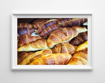 Croissant Food Photography - Patisserie Food Art, Bakery Decor, Montreal Food Art, Restaurant Decor - Small and Large Art Prints Available