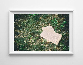 Gifts for Book Lover, Book Art, Literary Art, Green Wall Art, Green Home Decor, Book Photography - 8x12 Fine Art Print - FREE SHIPPING