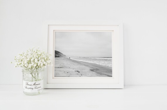 Beach Home Decor Black And White Surf Art Torrey Pines San Etsy