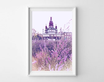 Purple Home Decor, Romantic Art - Lavender Wall Art, Montreal Art, Chapel, Church Vertical Wall Art - Oversized Art Prints Available