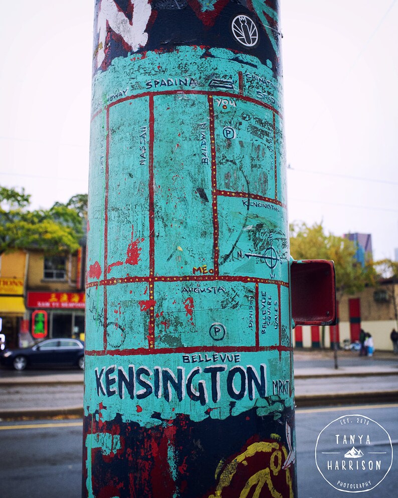 Toronto Photography Kensington Market Map Chinatown Spadina Avenue Toronto Art, Street Art Small and Large Wall Art Prints Available image 2