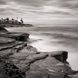 La Jolla Cliffs San Diego Art California Black and White Beach Photography Oversized Art Prints Available image 2