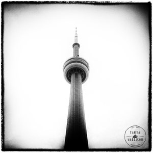 Toronto Art CN Tower Canadian Black and White Square Wall Art Multiple Sizes Available, Fits IKEA Ribba Frames image 2