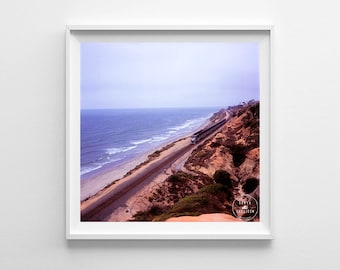 Railroad Photography San Diego Beach Photography Amtrak Train Print - Torrey Pines Beach Art - Small Art Print Sizes Available