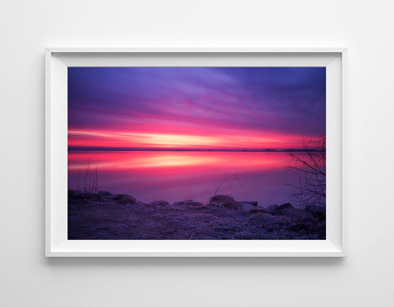 Pink and Purple Home Decor, Fine Art Landscape Photograph, Colorado Sunrise, Orchid Home Decor, Purple Wall Art image 1