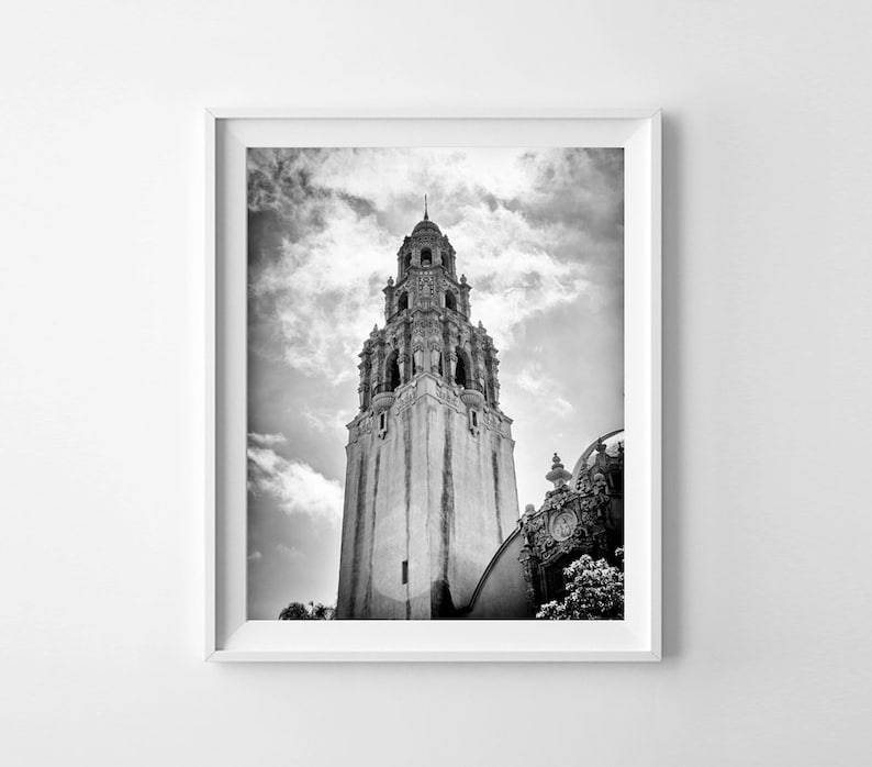 San Diego Art Balboa Park Museum of Man Black and White Photograph Large Wall Art Prints Available image 1