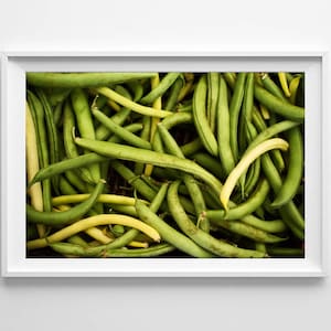 Food Photography Kitchen Decor String Beans Green Kitchen Wall Art, Food Art Vegetable Print Green Fine Art Print image 1