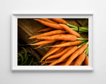 Carrots Orange Kitchen Art - Farmers Market Food Photography, Vegetable Print, Food Art - Small and Large Wall Art Prints Available