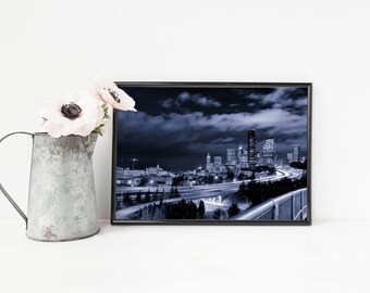 Seattle Skyline Cityscape Art - Framed Wall Art or Small and Oversized Art Prints Available