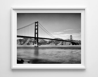 Golden Gate Bridge San Francisco Art - Black and White California Print - Large Wall Art Prints Available