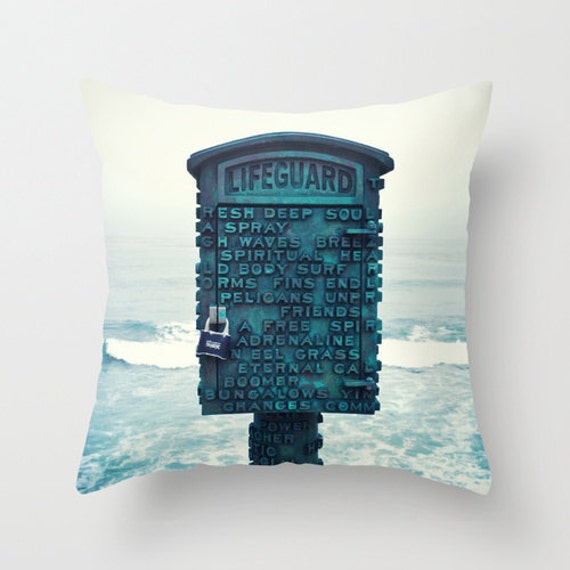 San Diego Beach Pillow La Jolla Lifeguard Statue Decorative Etsy