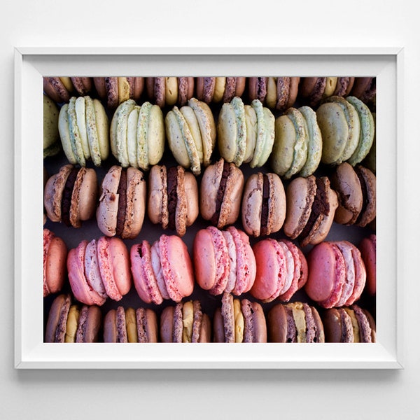 Colorful Kitchen Decor French Macarons Food Photography, Kitchen Art, Restaurant Decor, Easter Decor - Oversized Art Prints Available