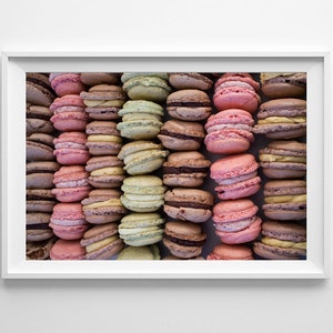Kitchen Wall Decor French Macarons Food Photography, Colorful Kitchen Decor, Food Art Gifts for Foodies Oversized Art Prints Available image 1