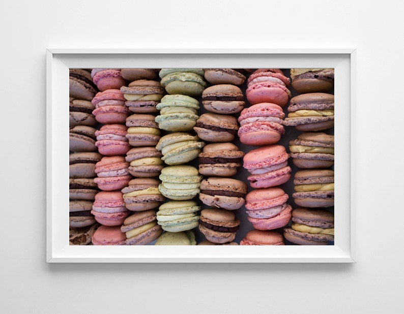 Kitchen Wall Decor French Macarons Food Photography, Colorful Kitchen Decor, Food Art Gifts for Foodies Oversized Art Prints Available image 1