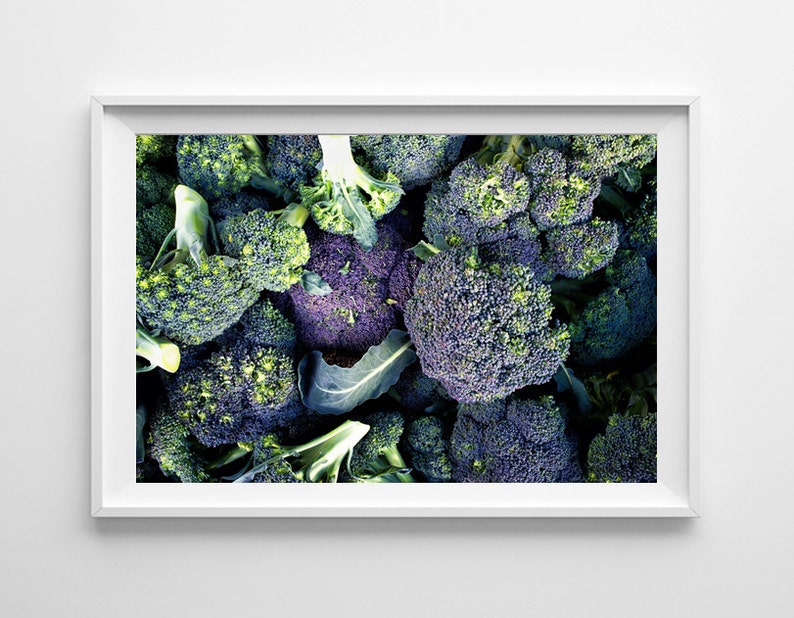 Green Kitchen Decor, Broccoli Food Photography, Restaurant Decor, Cafe Decor image 1