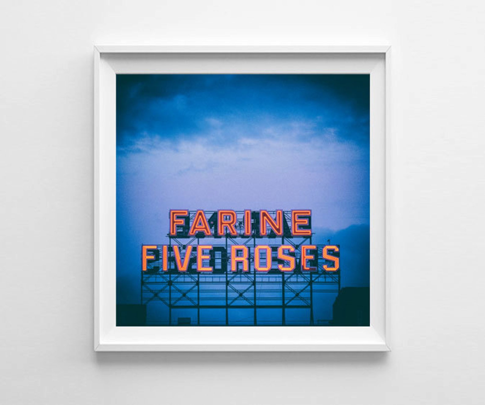 Five Roses Blue Montreal Art Farine Five Roses Blue Wall Art Blue Home Decor, City Art ...