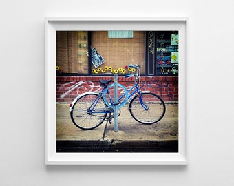 Blue Bicycle Art - Toronto Photography Kensington Market Print - Bike Art,  Cycling Art - Multiple Sizes Available, Fits IKEA Ribba Frames