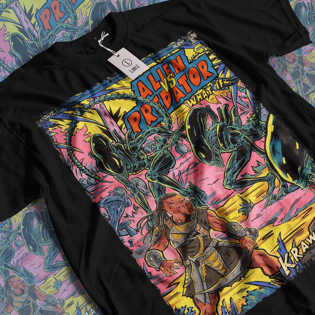 Alien Vs Predator T-shirt: Vintage Horror Sci-fi Graphic Tee - Etsy