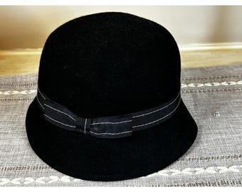 Sombrero vintage de lana negra para mujer de Amanda Smith