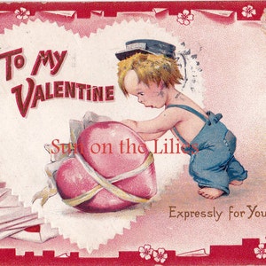 Digital Download ~ Vintage Valentine Cupid Card