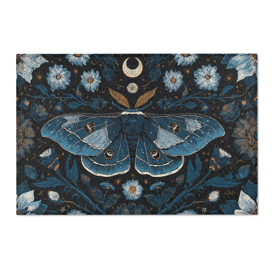 Moth Area Rug Gothic Moth Area Rug: Dark Cottagecore Decor, Celestial Retro Moody ...