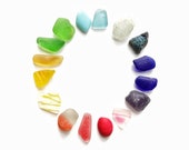 Rainbow sea glass bundle, natural and frosted rare beach glass, surf tumbled and washed up on a beach in Edinburgh 1699