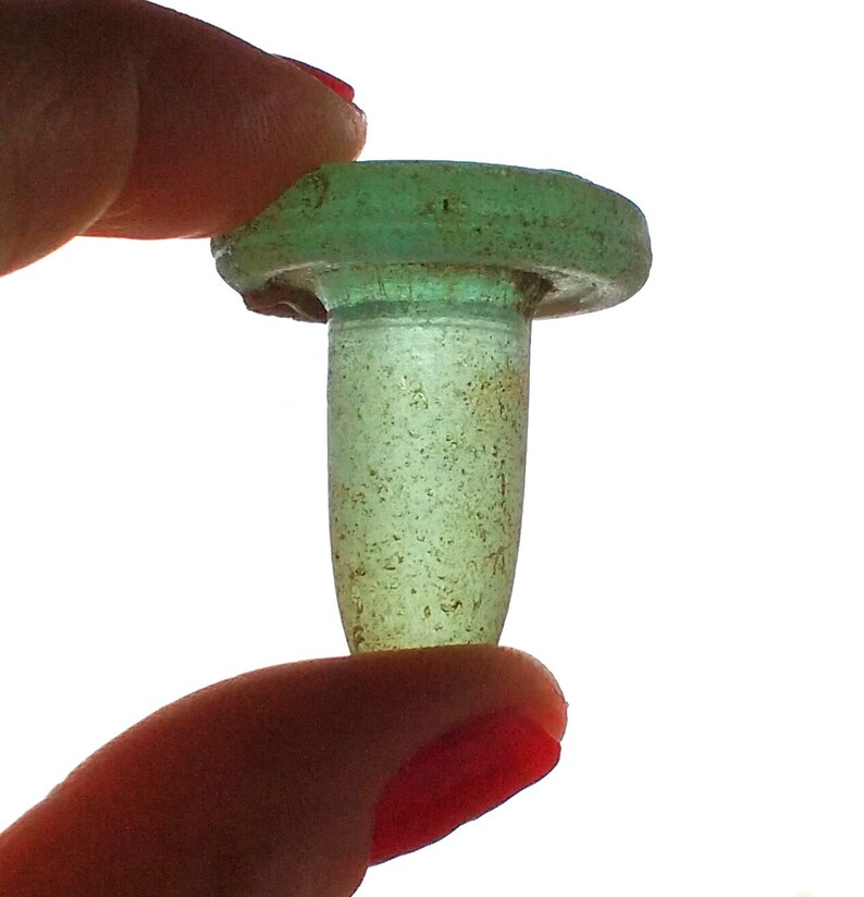Glass bottle stopper from Gartons HP Sauce genuine sea glass Etsy