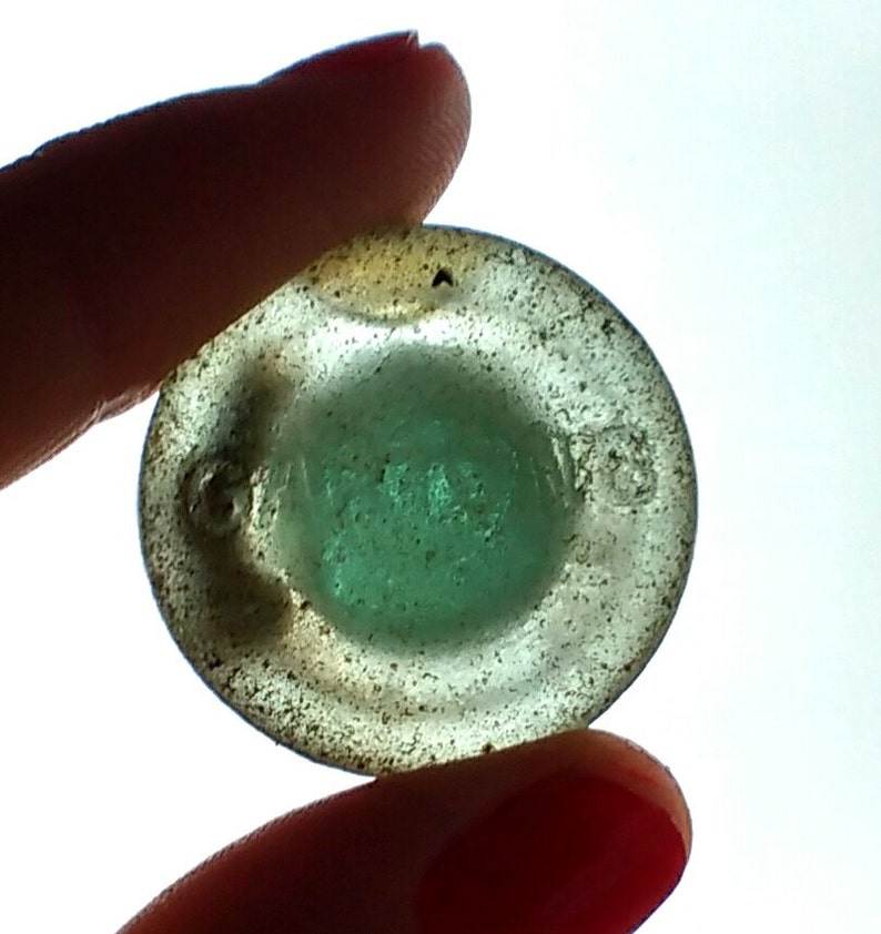 Glass bottle stopper from Gartons HP Sauce genuine sea glass Etsy