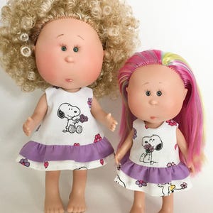 Ropa a juego para la muñeca Nines d O’nil Little Mia de 9” o 12” - Vestido de Peanuts SNOOPY