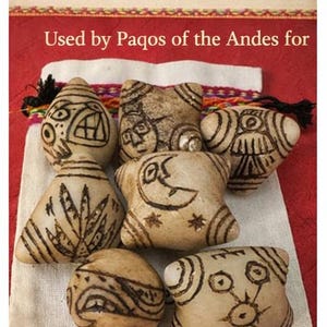 Chamanisme andin péruvien - Ensemble de puces montagne Power 7/7 chakras - Chamanisme péruvien - Cérémonial - Pierres d'albâtre caliza rituelles