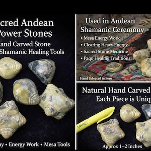 Xamanismo Andino Peruano - Conjunto de 7 chips de poder das montanhas/7 chakras - Xamanismo Peruano - Cerimonial - Serpentina verde ritualística